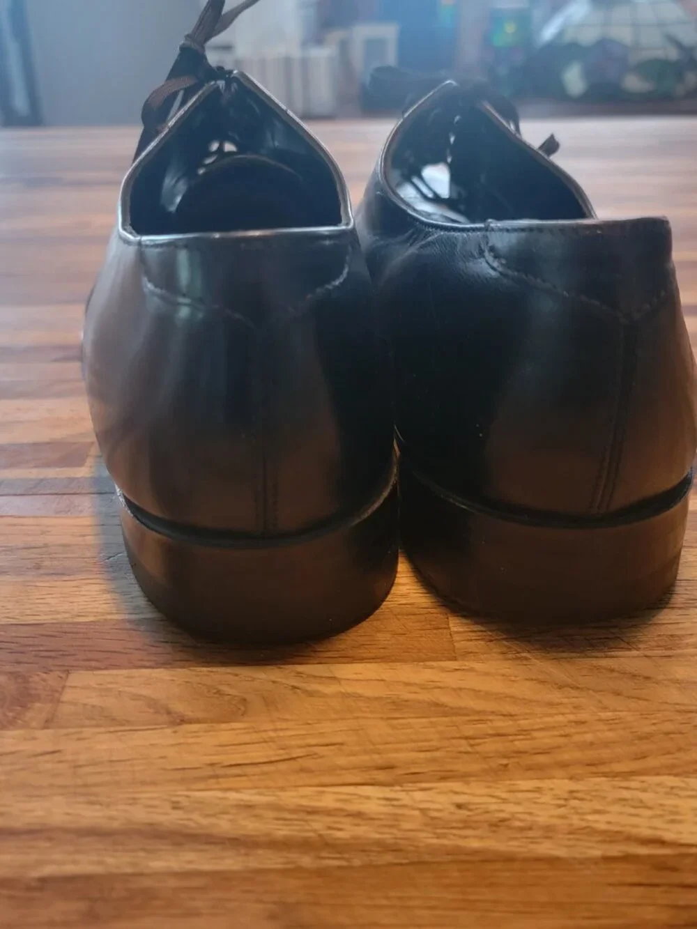 Stacy Adams Black Leather Lace Up Dress Cap Toe Oxford Shoes